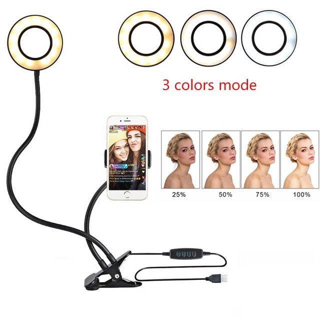 LED Selfie Ring Light – Adjustable Makeup & Live Streaming Light