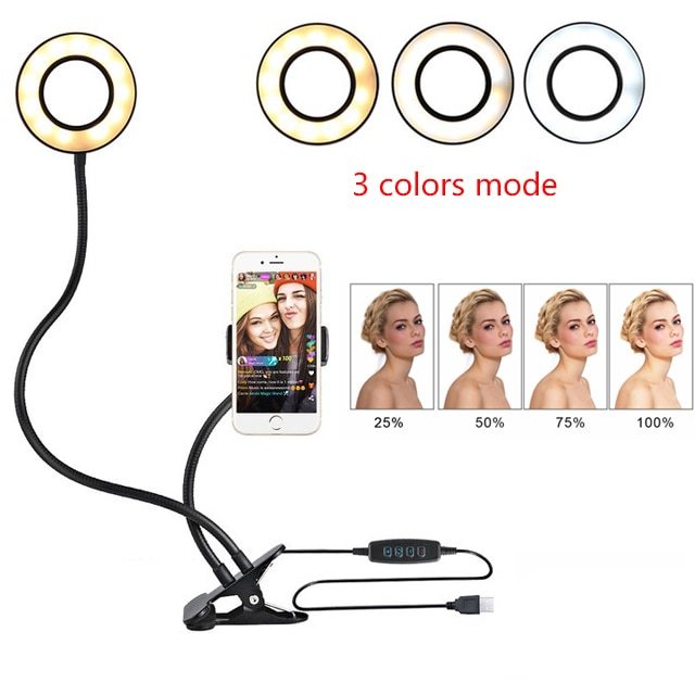 LED Selfie Ring Light – Adjustable Makeup & Live Streaming Light