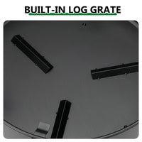 30 Inch Round Outdoor Wood Burning Fire Pit, Heavy Duty Wrought Iron Firepit with Hinged Spark Screen Lid & Lift Ring, Decorative Bear Cutout Patio Fire Pit for Backyard, Garden, Lawn and Camping, Bla — view 5