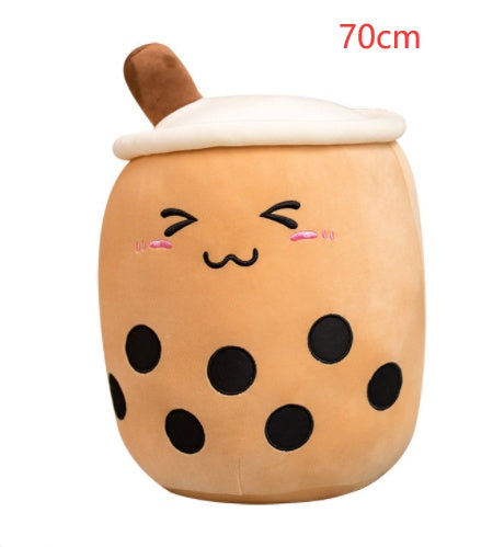 Cute Fruit Drink Plush Stuffed Soft Strawberry Milk Tea Plush Boba Tea Cup