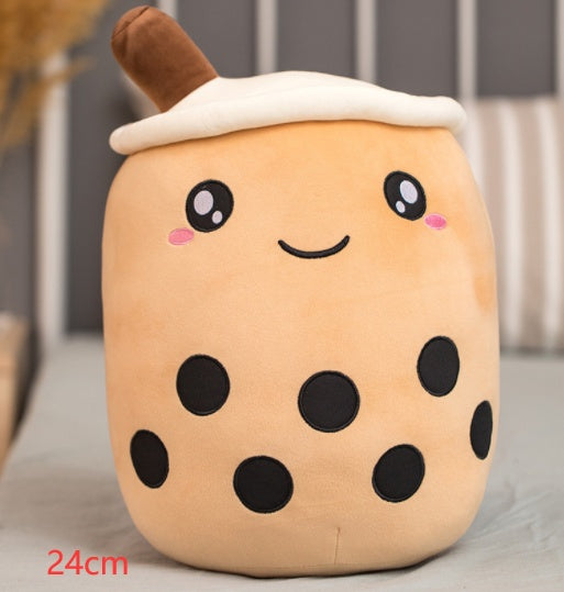 Cute Fruit Drink Plush Stuffed Soft Strawberry Milk Tea Plush Boba Tea Cup