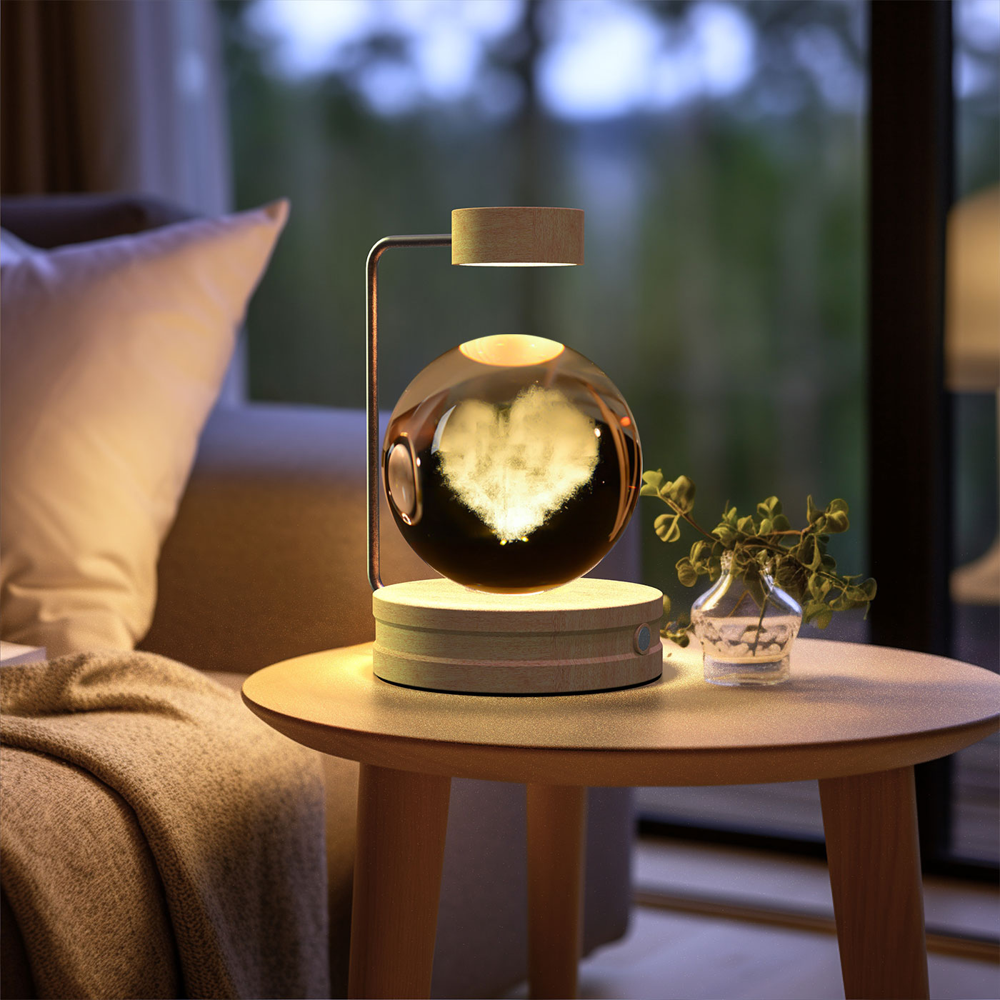 Crystal Ball Cosmic Dinosaur Indoor Night Light Usb Power Warm Bedside