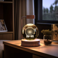 Crystal Ball Cosmic Dinosaur Indoor Night Light Usb Power Warm Bedside
