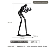 Humanoid Art Sculpture Ball-Holding Floor Lamp — view 4