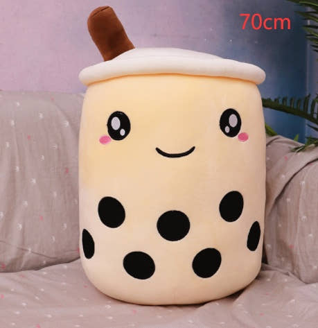 Cute Fruit Drink Plush Stuffed Soft Strawberry Milk Tea Plush Boba Tea Cup