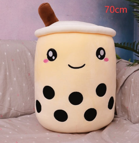 Cute Fruit Drink Plush Stuffed Soft Strawberry Milk Tea Plush Boba Tea Cup