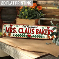 2D Retro Santa Claus & Mrs. Claus Baking Metal Sign, Christmas Wall Art