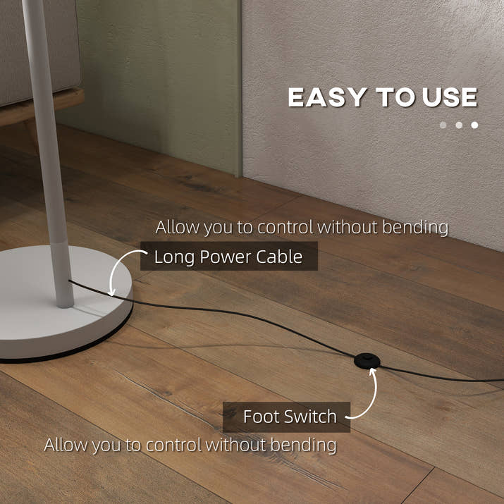 Metal Frame Floor Lamp With 350 Degree Rotating Lampshade,for Living Room And Bedroom,LED Bulb Included,Grey — view 2