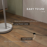 Metal Frame Floor Lamp With 350 Degree Rotating Lampshade,for Living Room And Bedroom,LED Bulb Included,Grey — view 2