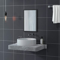 Wall Bathroom Mirror,60 X 40 Cm Wall-Mounted Mirror For Living Room,Bedroom,Hallway,Black — view 2