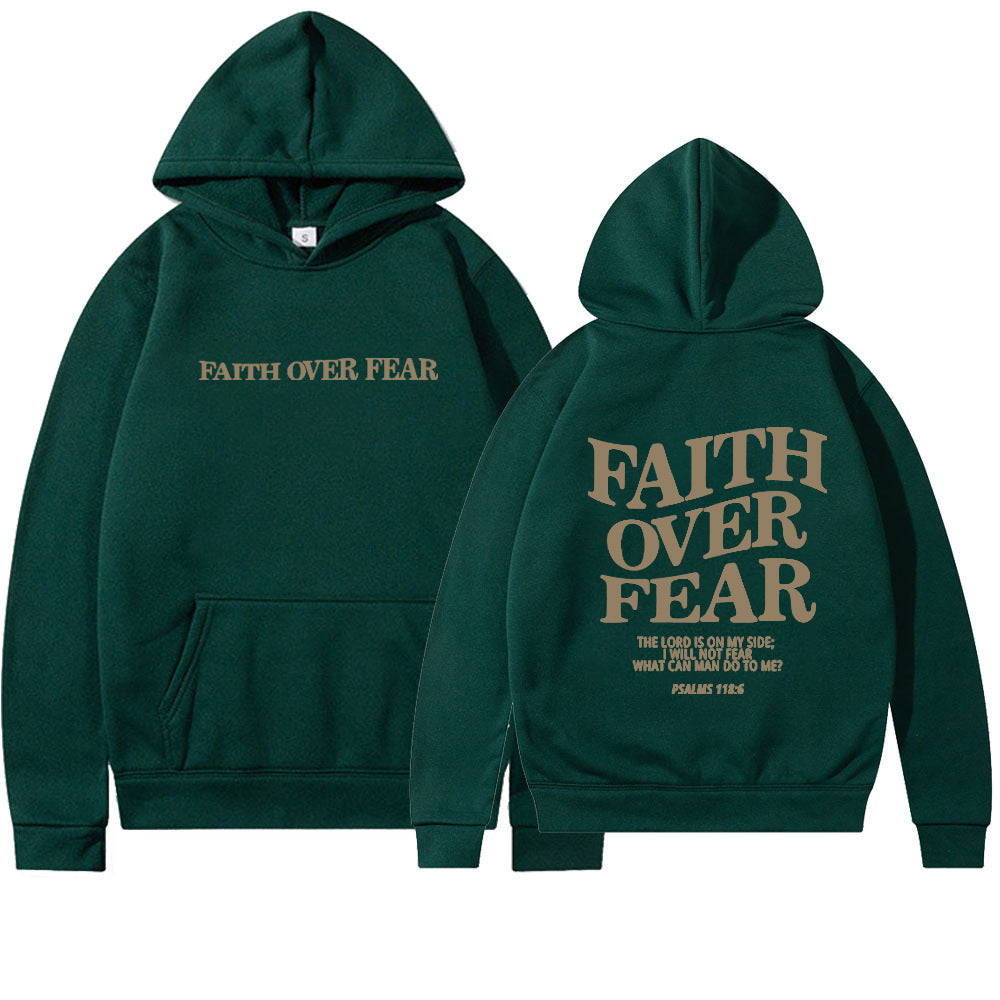 Faith Over Fear Christian Hoodie – Trendy Unisex Bible Verse Sweatshirt