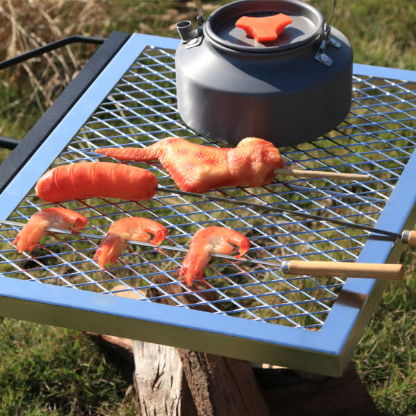 Rotating Campfire Grill,Fire Pit Grill,Heavy Duty Steel Grill,360degree  Adjustable Open Fire Outdoor Cooking Equipment,Portable Camping Fire Grill For Camping Outdoor Barbecue — view 2