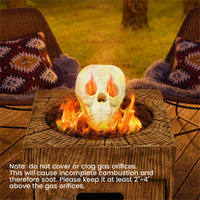 Halloween Fire Pit Skull Beige Ceramic Fibre Fireproof Imitated Human Skull Decor For Fireplace Bonfire Haunted House---Unavailable Platform-AMAZON&TikTok&Temu — view 4
