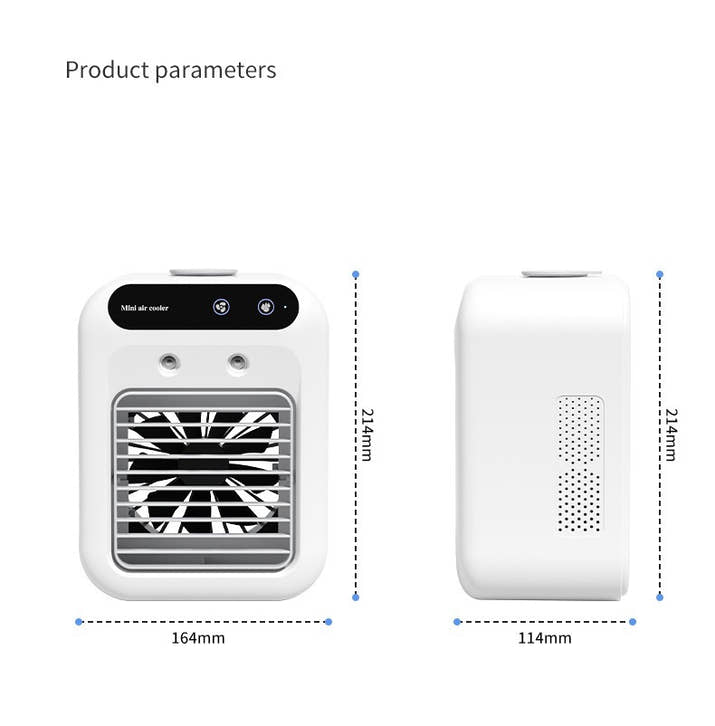 Portable Evaporative Air Cooler & Water Fan – USB/AC Powered, Cools Room, Office & Car