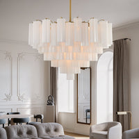 French-style Villa Vintage-style Staircase Hall Glass Chandelier
