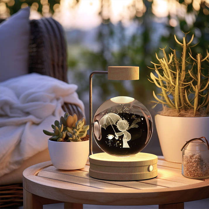 Crystal Ball Cosmic Dinosaur Indoor Night Light Usb Power Warm Bedside