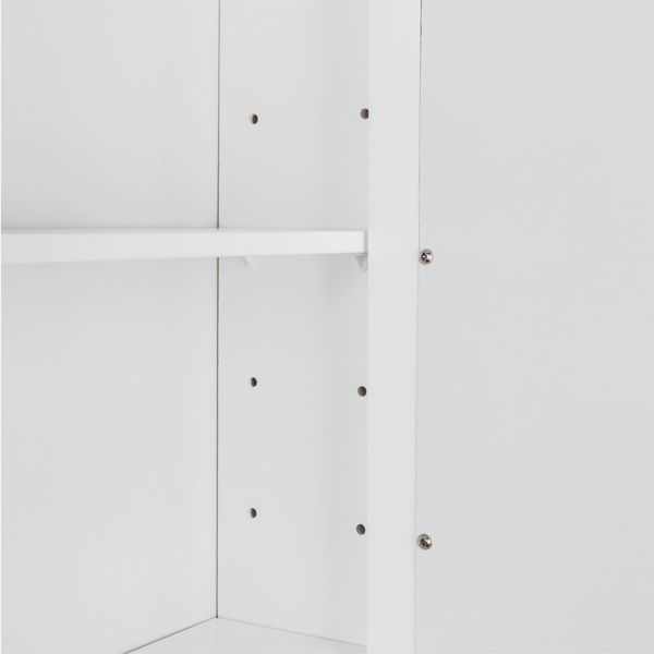 Single Door Mirror Indoor Bathroom Wall Mounted Cabinet Shelf White — view 4