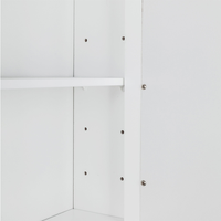 Single Door Mirror Indoor Bathroom Wall Mounted Cabinet Shelf White — view 4