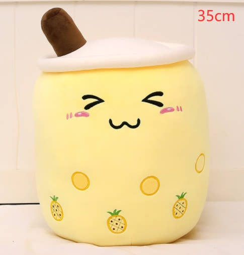 Cute Fruit Drink Plush Stuffed Soft Strawberry Milk Tea Plush Boba Tea Cup