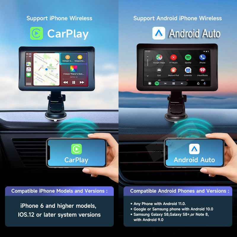 8.8″ IPS Portable Smart Screen – Wireless CarPlay & Android Auto Touch Display, GPS Navigation