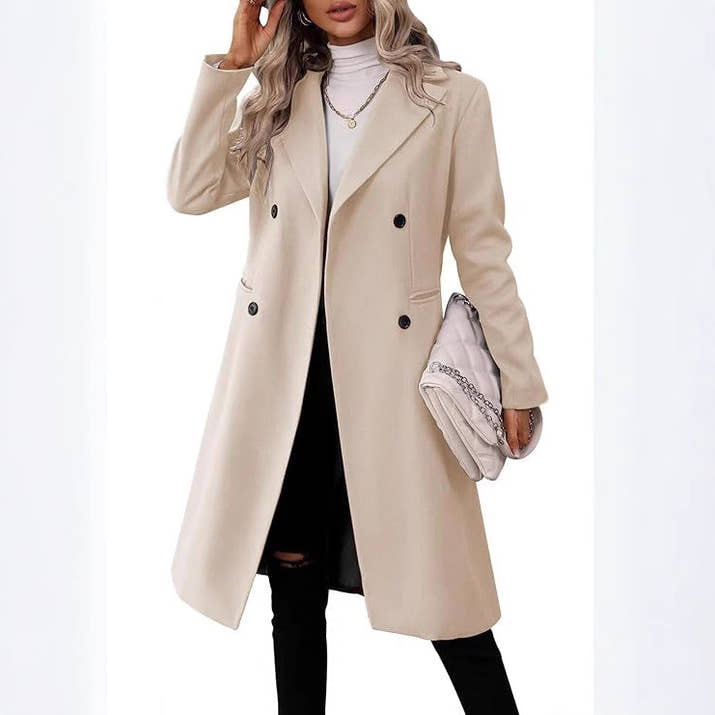 Elegant Autumn Long Wool Overcoat