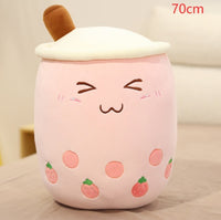 Cute Fruit Drink Plush Stuffed Soft Strawberry Milk Tea Plush Boba Tea Cup