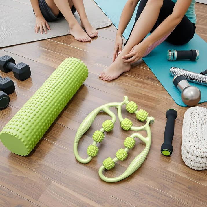 9 Wheels Muscle Roller, Leg Massager Muscle Relaxation Stretching Roller Foam Roller Deep Tissue Massager For Thigh Arms Leg Waist — view 6