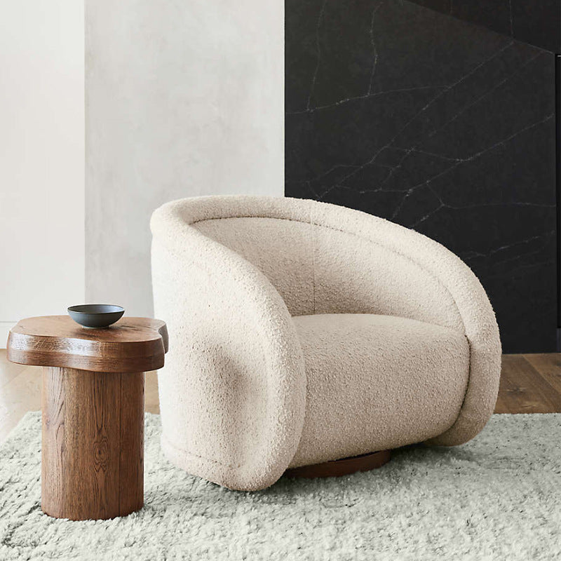 French-style Vintage Fabric Swivel Sofa Chair — view 3