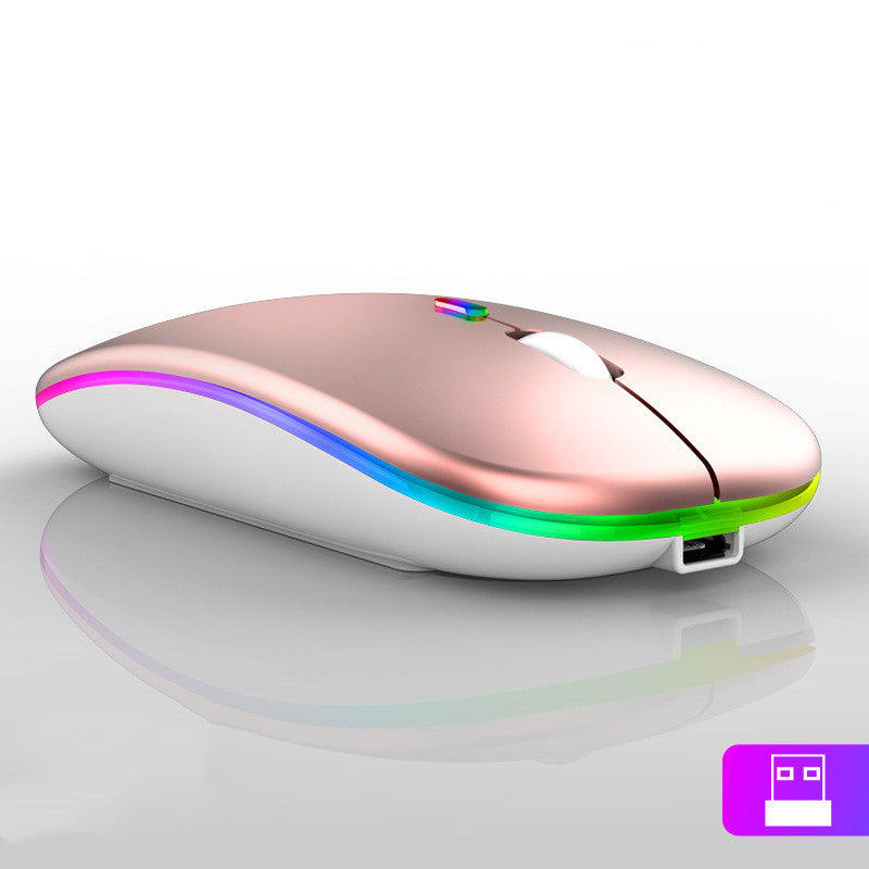 Ultra-Thin Wireless Colorful Luminous Charging Mouse