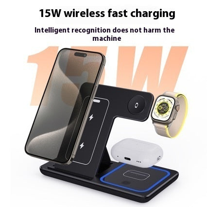 15W 3-in-1 Wireless Charging Stand for iPhone, iWatch, AirPods Pro