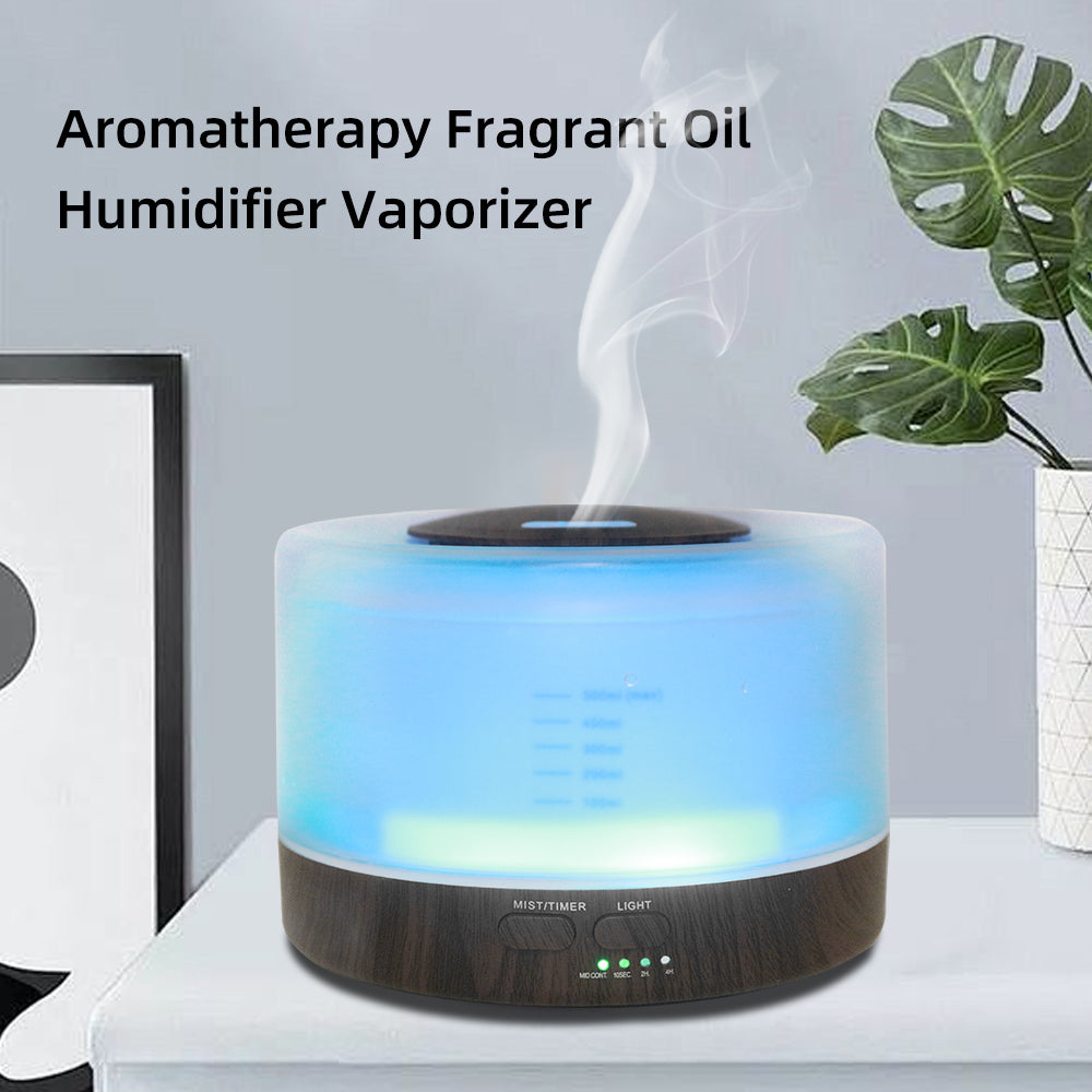 500ml Large Essential Oil Diffuser With Humidifier, Timer, And 7 Lights - Including 6 Types Of Home, Office, And Yoga Oils - Aromatherapy Ultrasonic Diffuser