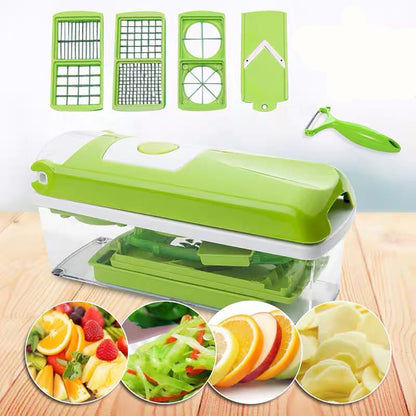 12-Piece Multifunctional Vegetable Chopper & Slicer Set