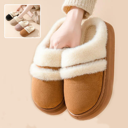 Women’s Warm Cotton Slippers – Non-Slip Winter House Shoes with Thick Suede Sole