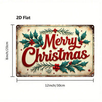 Vintage Metal Sign 8x12 Inch, 2D Flat Iron Wall Art, Durable Christmas Plaque — view 5