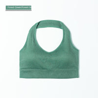 Ribbed Sports Bra – Seamless Halter Workout Top
