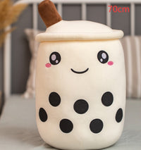 Cute Fruit Drink Plush Stuffed Soft Strawberry Milk Tea Plush Boba Tea Cup