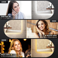 Fogless LED Bathroom Mirror Wall Mounted Demister Adjustable Light Touch Sensor — view 5