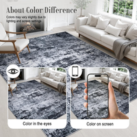5x7 Area Rug Living Room Modern Washable Indoor Carpet Black For Bedroom Dining Room Farmhouse Nursery Hallway Office,Modern Abstract,Machine — view 2