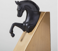Bronzed Horsehead Bookends In European Black — view 2