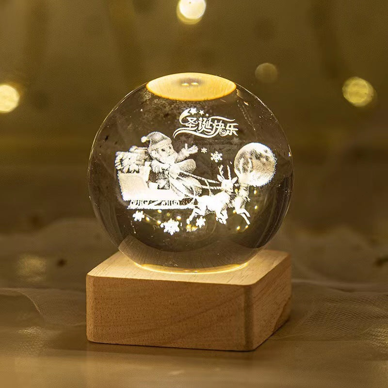 Starry Sky Moon Crystal Ball Projection Lamp - Creative Night Light Gift