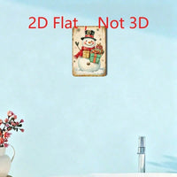 Vintage Christmas Snowman With Gifts 2D Flat Tin Sign, Retro Metal Wall Art — view 6