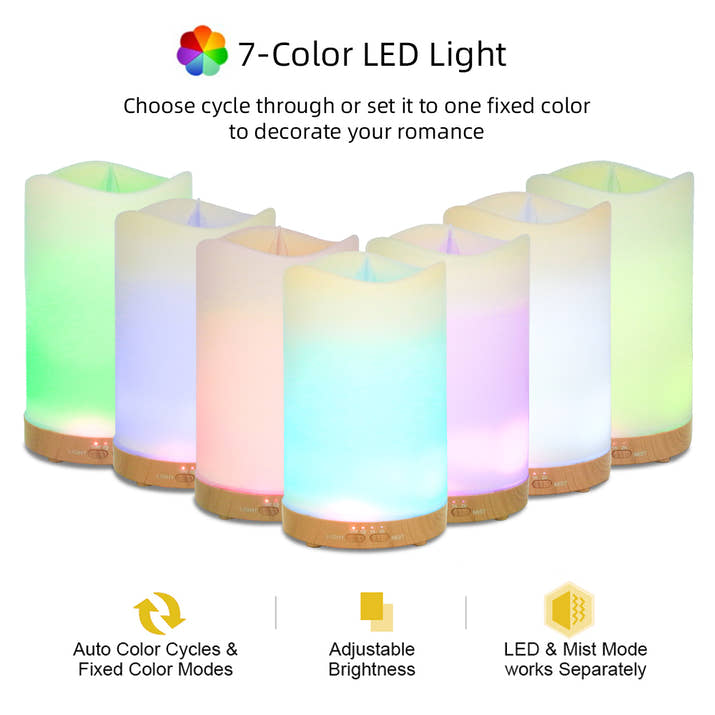 Bedroom Essential Aromatherapy Diffuser With Humidifier, Timer & 7-Color Mood Light Includes 3 Oils — view 2