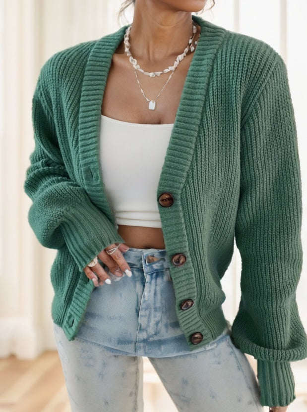 Button-Up Knit Cardigan
