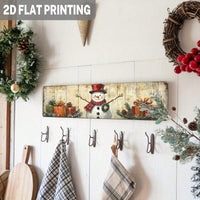 Rustic Christmas Snowman Metal Sign With Presents, Holiday Wall Art Decor — view 5