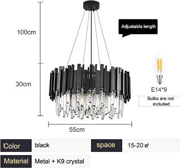 Modern LED Ceiling Light & Pendant Light E14 Crystal Chandelier Dimmable Round — view 5
