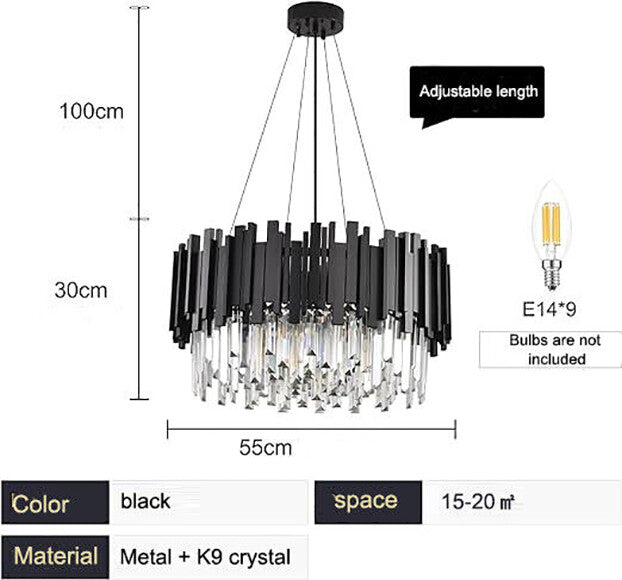 Modern LED Ceiling Light & Pendant Light E14 Crystal Chandelier Dimmable Round — view 5