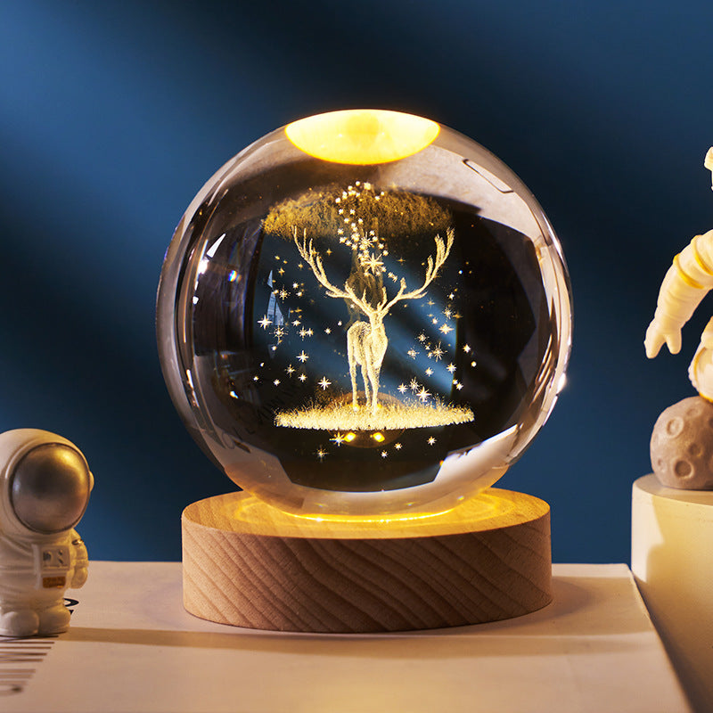 Starry Sky Moon Crystal Ball Projection Lamp - Creative Night Light Gift