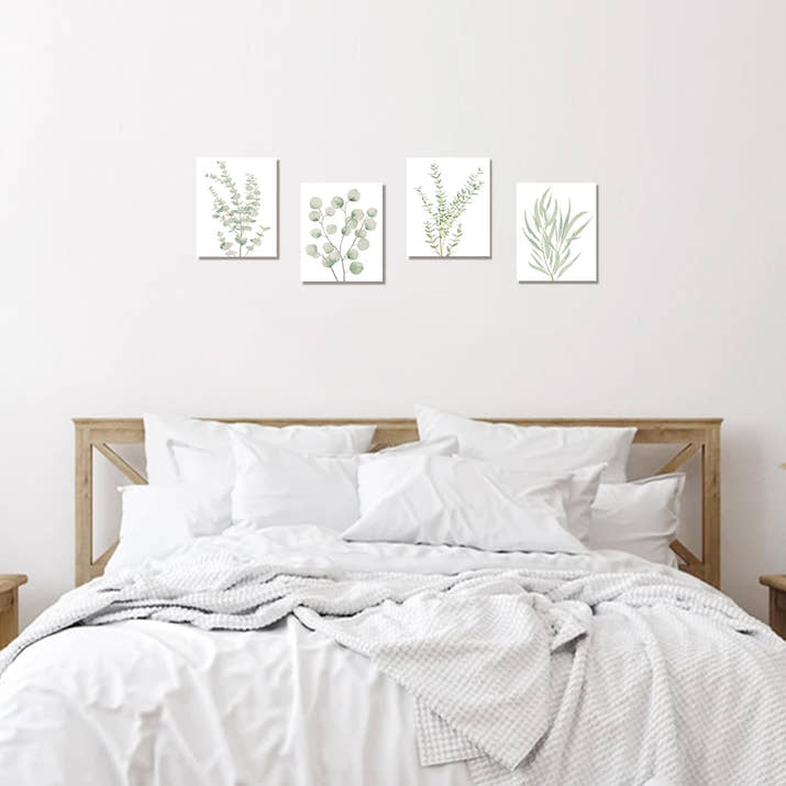 4PCS 8X10in,Botanical Plant Canvas Wall Art, Framed Boho Wall Decor For Bathroom, Minimalist Aesthetic Bedroom Wall Art — view 6