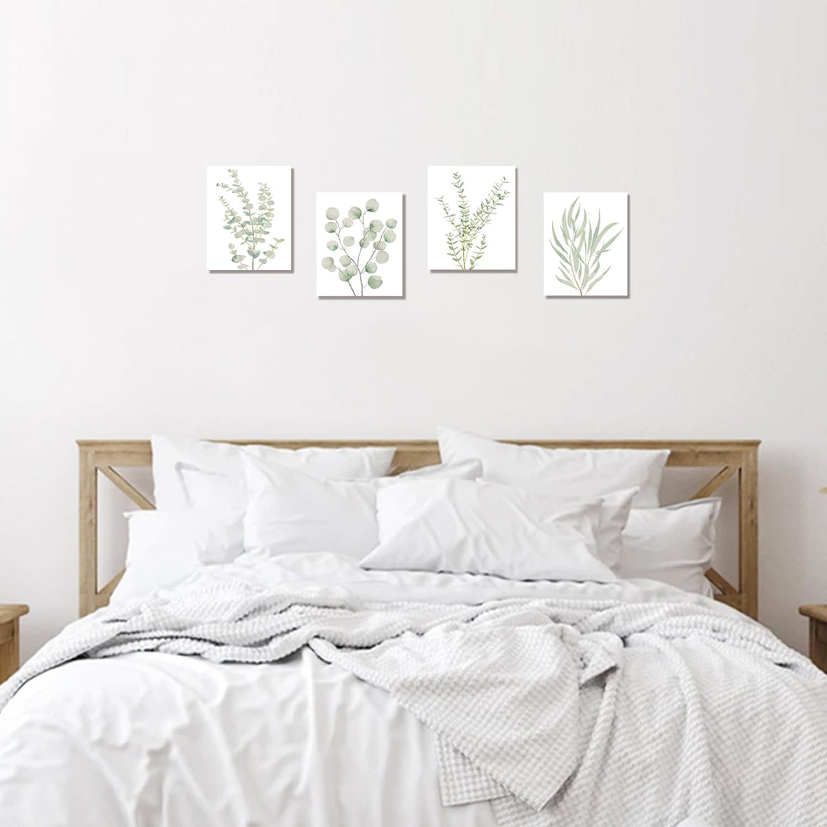 4PCS 8X10in,Botanical Plant Canvas Wall Art, Framed Boho Wall Decor For Bathroom, Minimalist Aesthetic Bedroom Wall Art — view 6