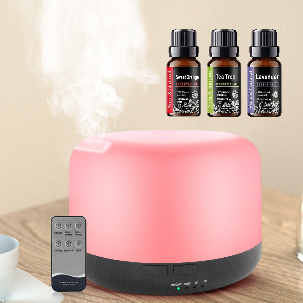 500ml Ultrasonic Essential Oil Diffuser & Humidifier With Remote, Auto-Off Timer, 7 Color Changing Night Light For Home, Office, Yoga — view 5